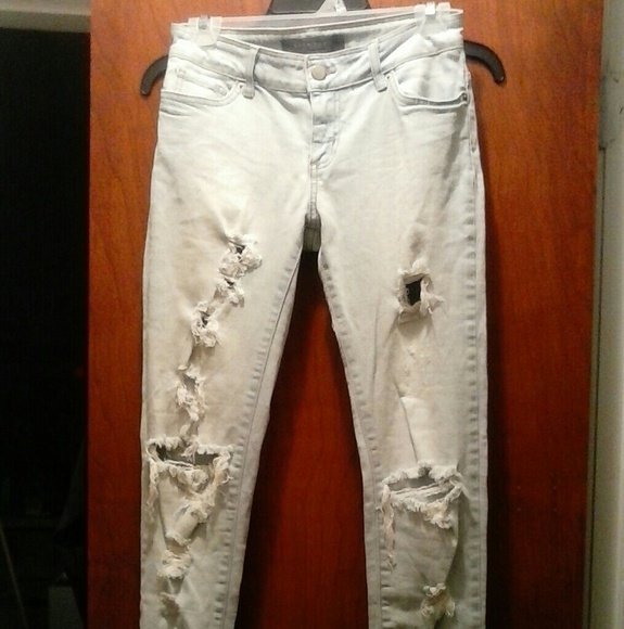 Zara Basic Ripped Distresded Skinny Jeans 4 - Picture 1 of 12